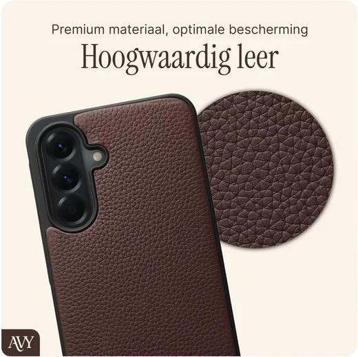 AVY Samsung Galaxy A57 Hoesje met Koord Haakjes MagSafe Leer Chocolate afbeelding 6