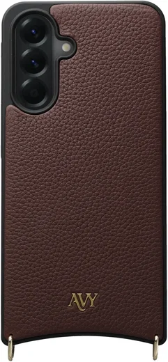 AVY Samsung Galaxy A57 Hoesje met Koord Haakjes MagSafe Leer Chocolate afbeelding 1