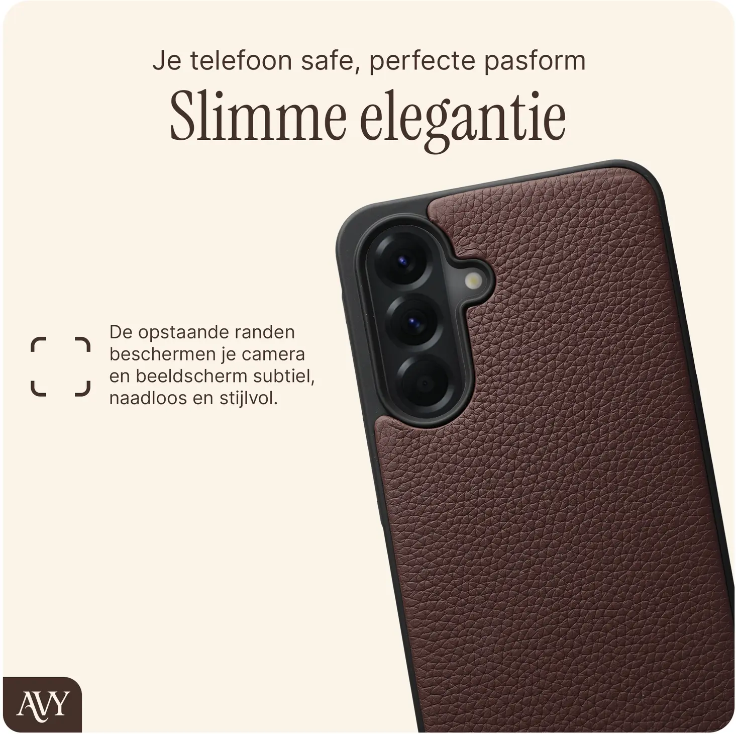 AVY Samsung Galaxy A57 Hoesje met Koord Haakjes MagSafe Leer Chocolate afbeelding 8