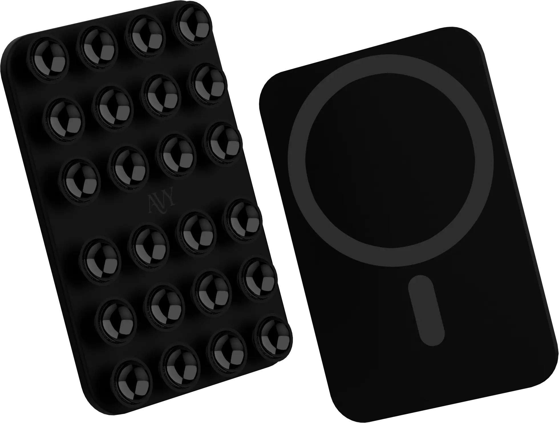AVY Liquid Silicone MagSafe Zuignap Telefoonsticker / Telefoonhouder Zwart afbeelding 10