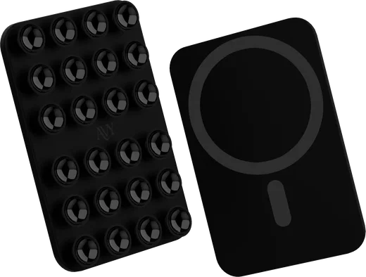 AVY Liquid Silicone MagSafe Zuignap Telefoonsticker / Telefoonhouder Zwart afbeelding 10