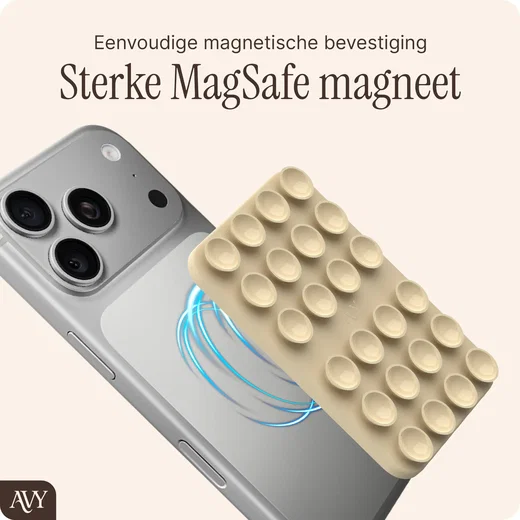 AVY Liquid Silicone MagSafe Zuignap Telefoonsticker / Telefoonhouder Beige afbeelding 2