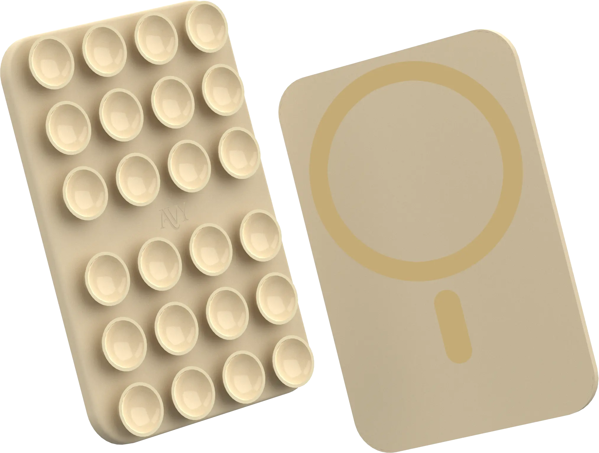 AVY Liquid Silicone MagSafe Zuignap Telefoonsticker / Telefoonhouder Beige afbeelding 10