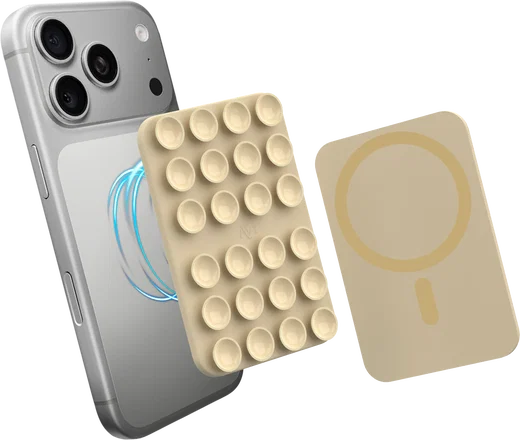 AVY Liquid Silicone MagSafe Zuignap Telefoonsticker / Telefoonhouder Beige afbeelding 5