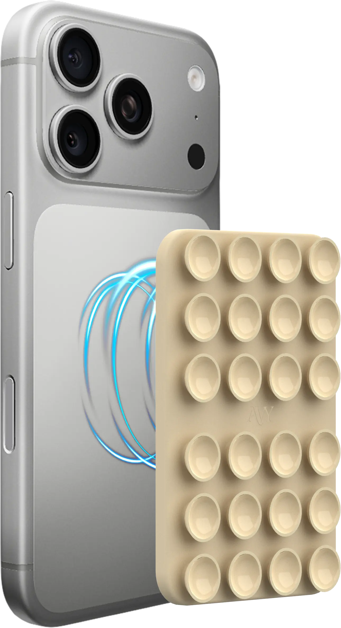 AVY Liquid Silicone MagSafe Zuignap Telefoonsticker / Telefoonhouder Beige afbeelding 6