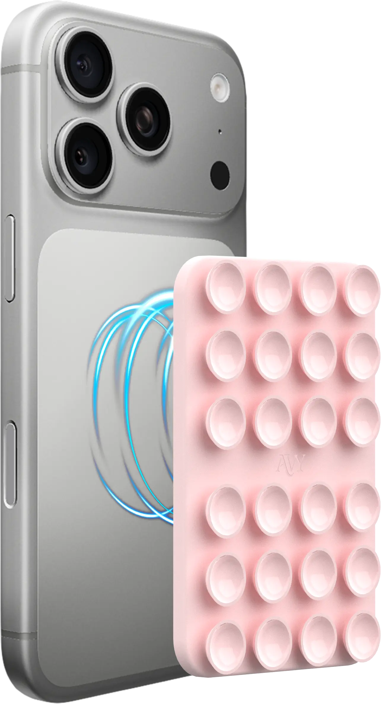 AVY Liquid Silicone MagSafe Zuignap Telefoonsticker / Telefoonhouder Roze afbeelding 6