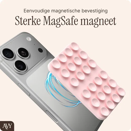 AVY Liquid Silicone MagSafe Zuignap Telefoonsticker / Telefoonhouder Roze afbeelding 2