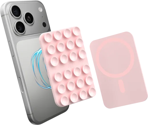 AVY Liquid Silicone MagSafe Zuignap Telefoonsticker / Telefoonhouder Roze afbeelding 5