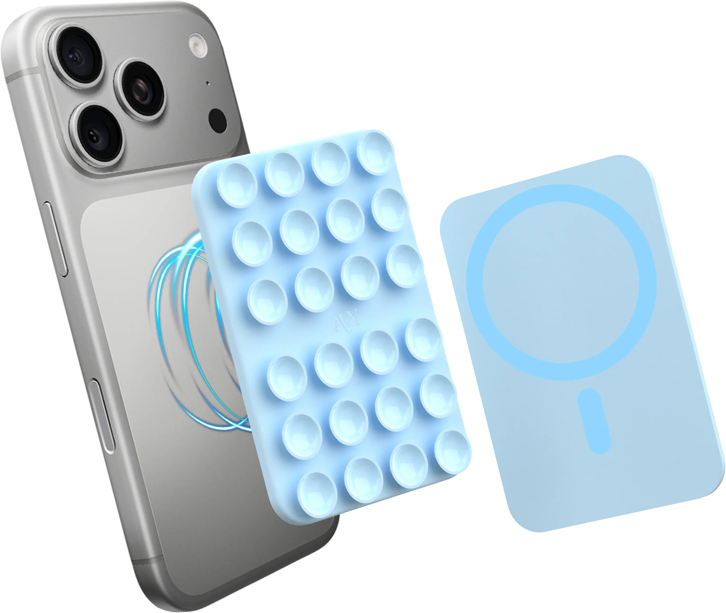 AVY Liquid Silicone MagSafe Zuignap Telefoonsticker / Telefoonhouder Blauw afbeelding 5