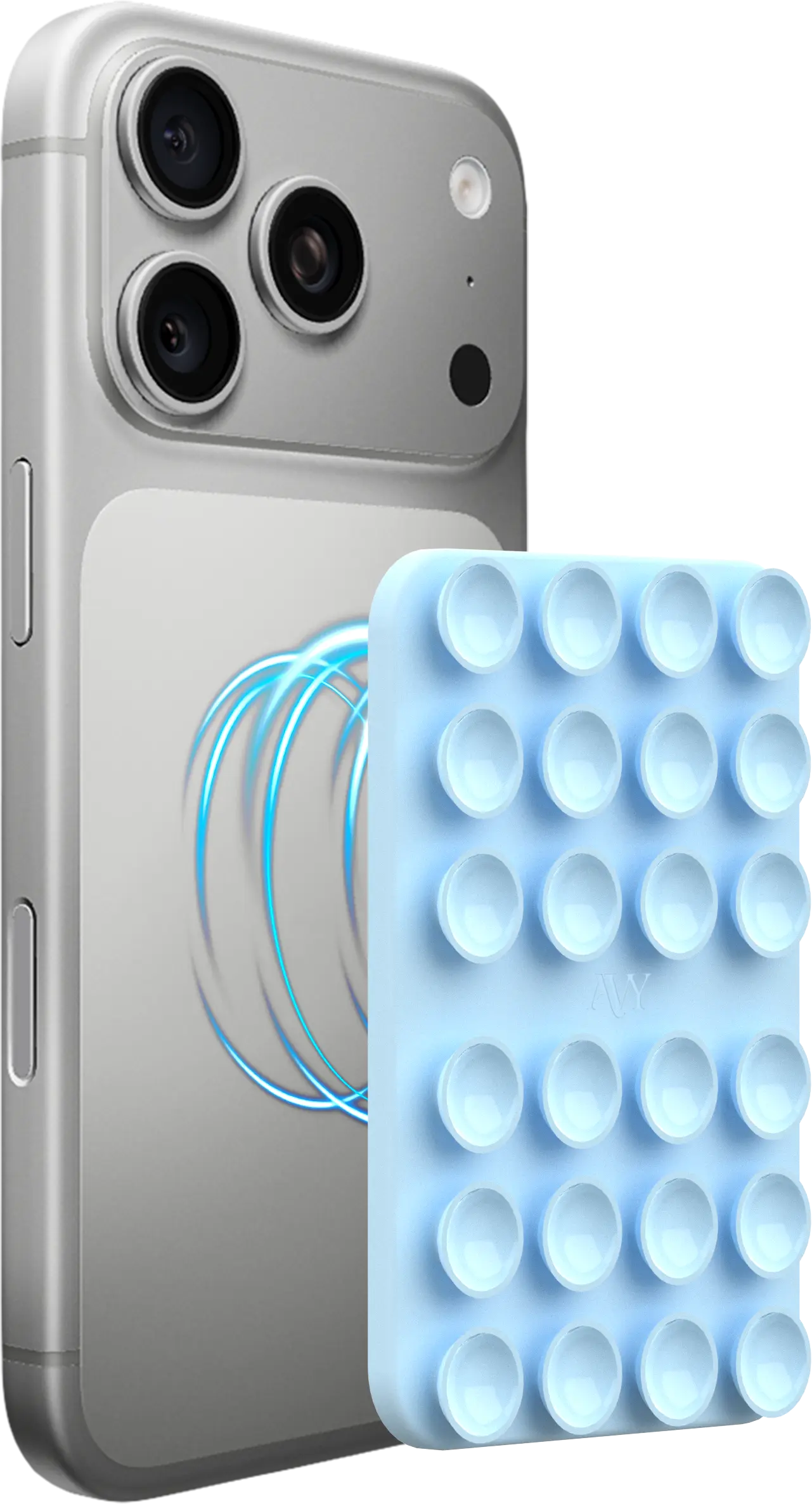 AVY Liquid Silicone MagSafe Zuignap Telefoonsticker / Telefoonhouder Blauw afbeelding 6