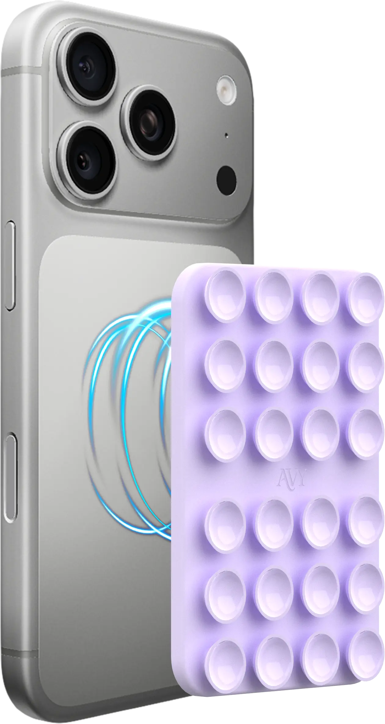 AVY Liquid Silicone MagSafe Zuignap Telefoonsticker / Telefoonhouder Paars afbeelding 6