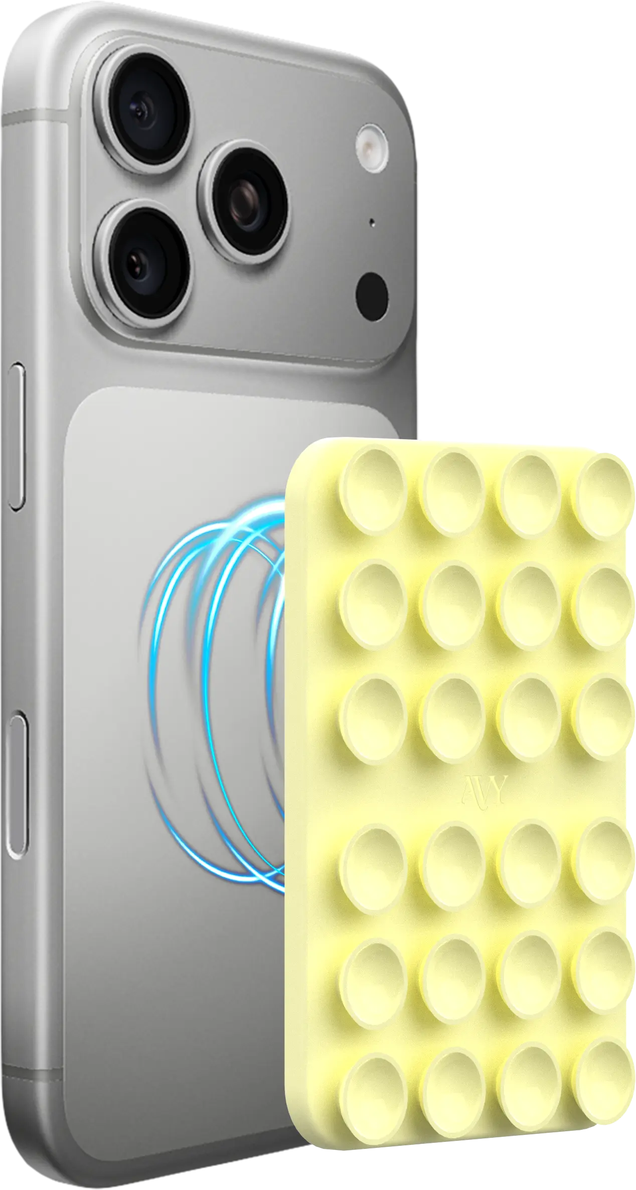 AVY Liquid Silicone MagSafe Zuignap Telefoonsticker / Telefoonhouder Geel afbeelding 6