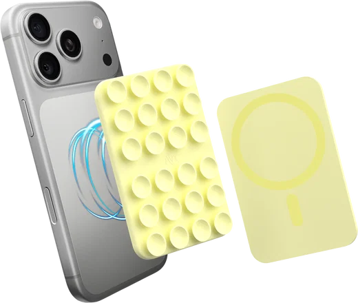 AVY Liquid Silicone MagSafe Zuignap Telefoonsticker / Telefoonhouder Geel afbeelding 5