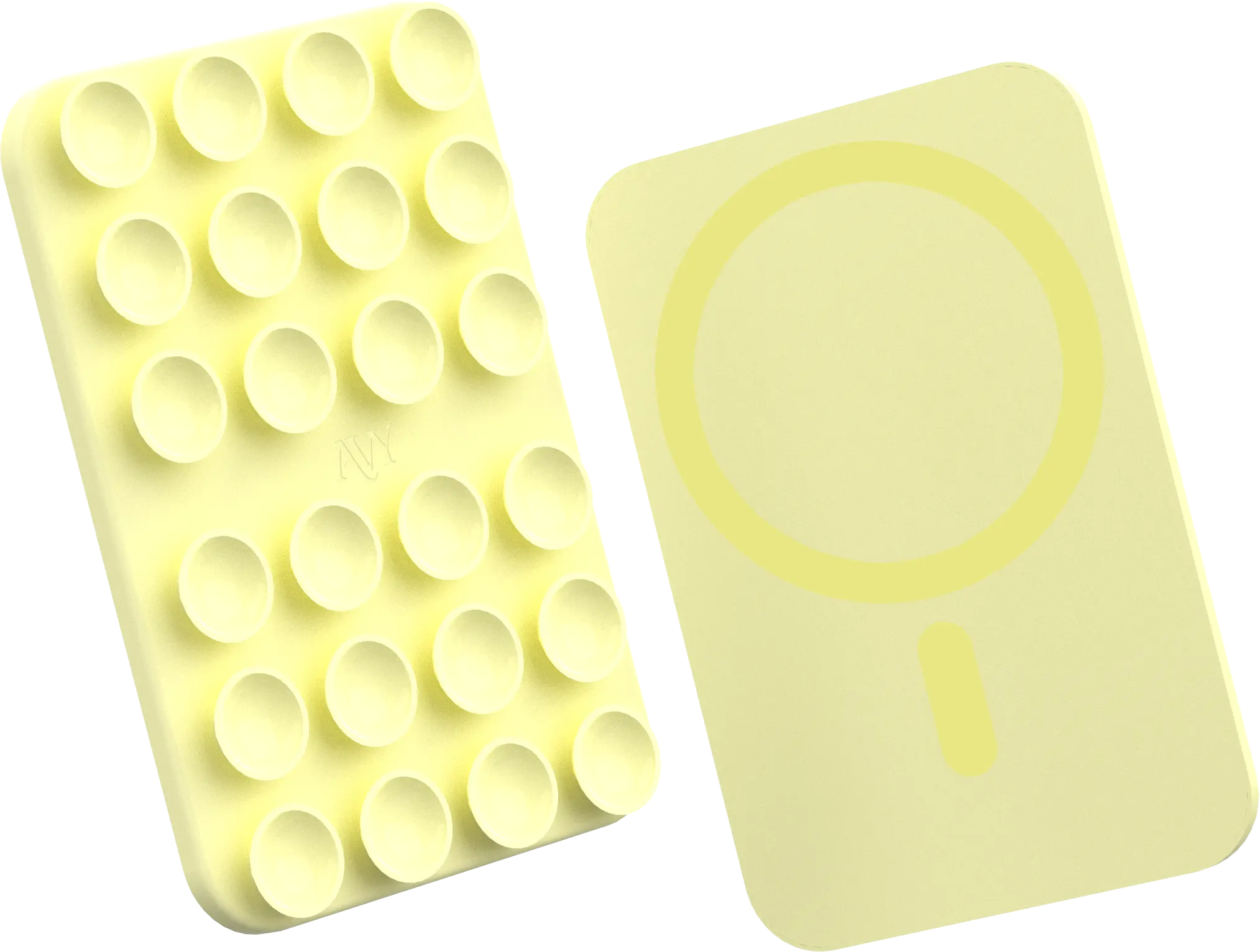 AVY Liquid Silicone MagSafe Zuignap Telefoonsticker / Telefoonhouder Geel afbeelding 10