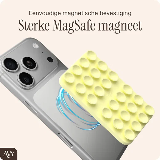 AVY Liquid Silicone MagSafe Zuignap Telefoonsticker / Telefoonhouder Geel afbeelding 2