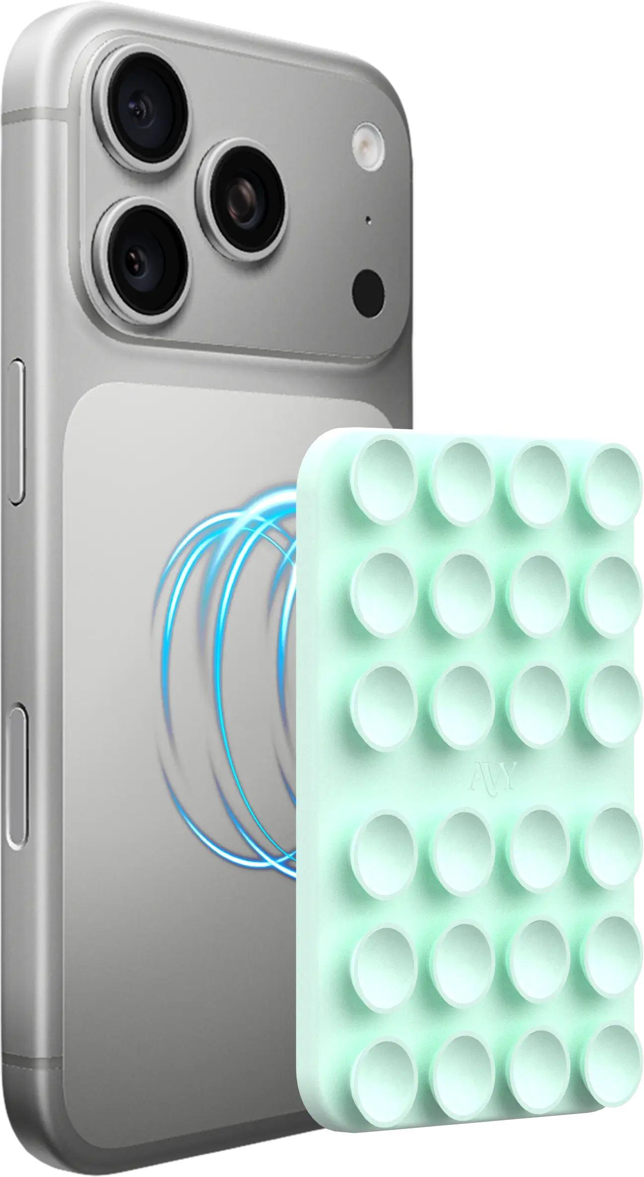 AVY Liquid Silicone MagSafe Zuignap Telefoonsticker / Telefoonhouder Matcha afbeelding 6