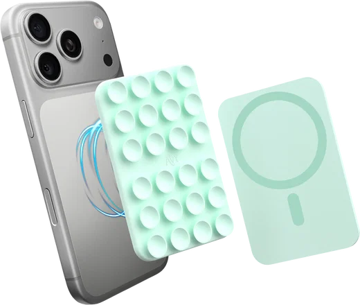 AVY Liquid Silicone MagSafe Zuignap Telefoonsticker / Telefoonhouder Matcha afbeelding 5
