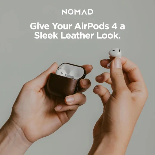 Nomad Modern Leather Apple AirPods 4 Hoesje Bruin afbeelding 7