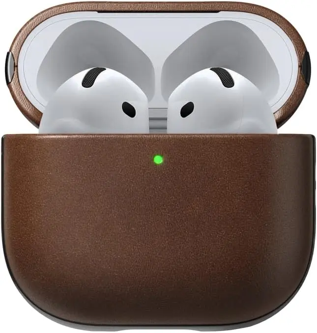 Nomad Modern Leather Apple AirPods 4 Hoesje Bruin afbeelding 1