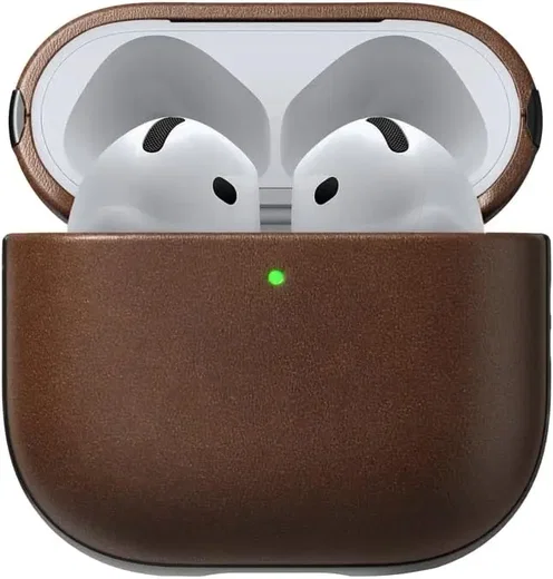 Nomad Modern Leather Apple AirPods 4 Hoesje Bruin afbeelding 1
