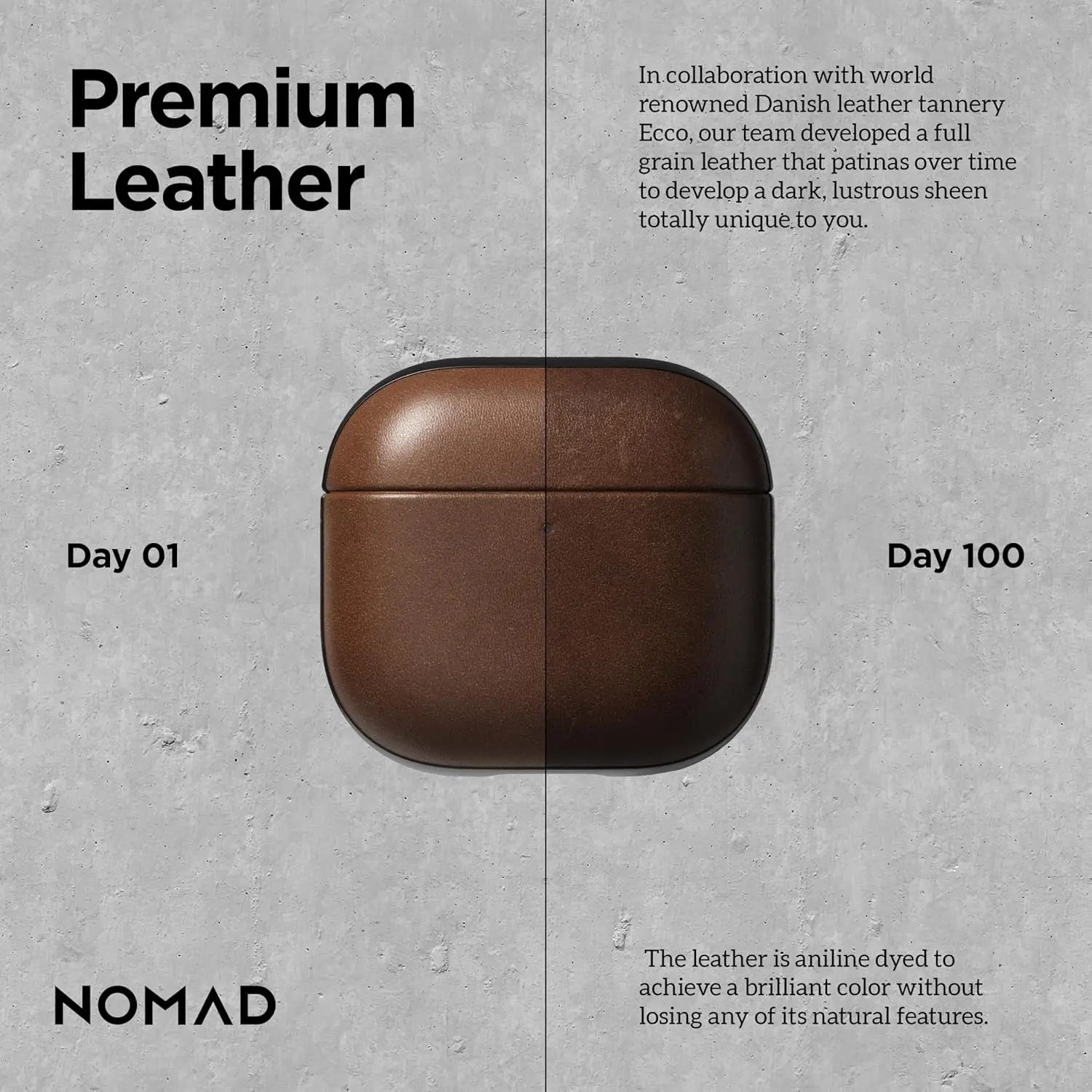 Nomad Modern Leather Apple AirPods 4 Hoesje Bruin afbeelding 4