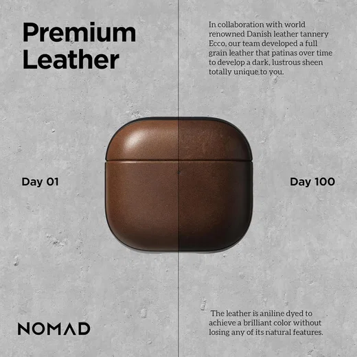 Nomad Modern Leather Apple AirPods 4 Hoesje Bruin afbeelding 4