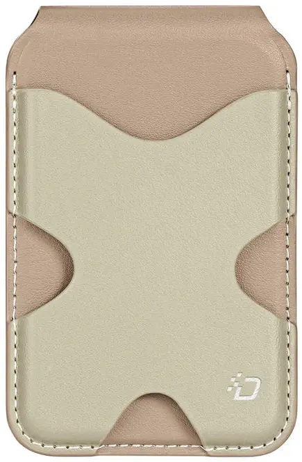 Dux Ducis Magnetische Wallet MagSafe Kaarthouder met Standaard 5 Pasjes Beige afbeelding 1