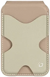 Dux Ducis Magnetische Wallet MagSafe Kaarthouder met Standaard 5 Pasjes Beige afbeelding