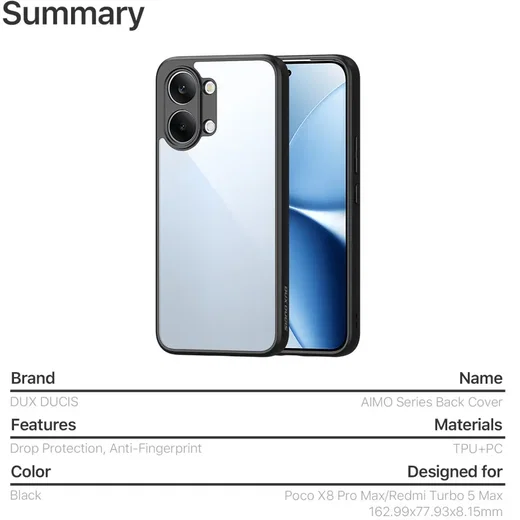 Dux Ducis Aimo Xiaomi Redmi Turbo 5 Max / Poco X8 Pro Max Hoesje Zwart afbeelding 9