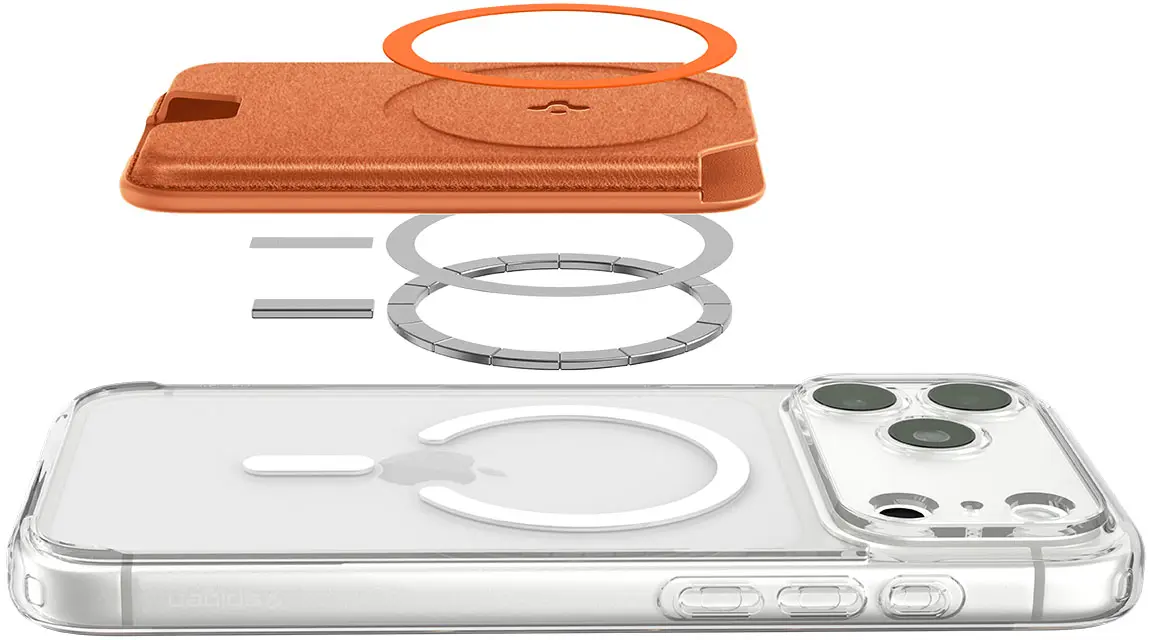 Spigen Valentinus MagFit+ MagSafe Kaarthouder voor Pasjes Oranje afbeelding 11
