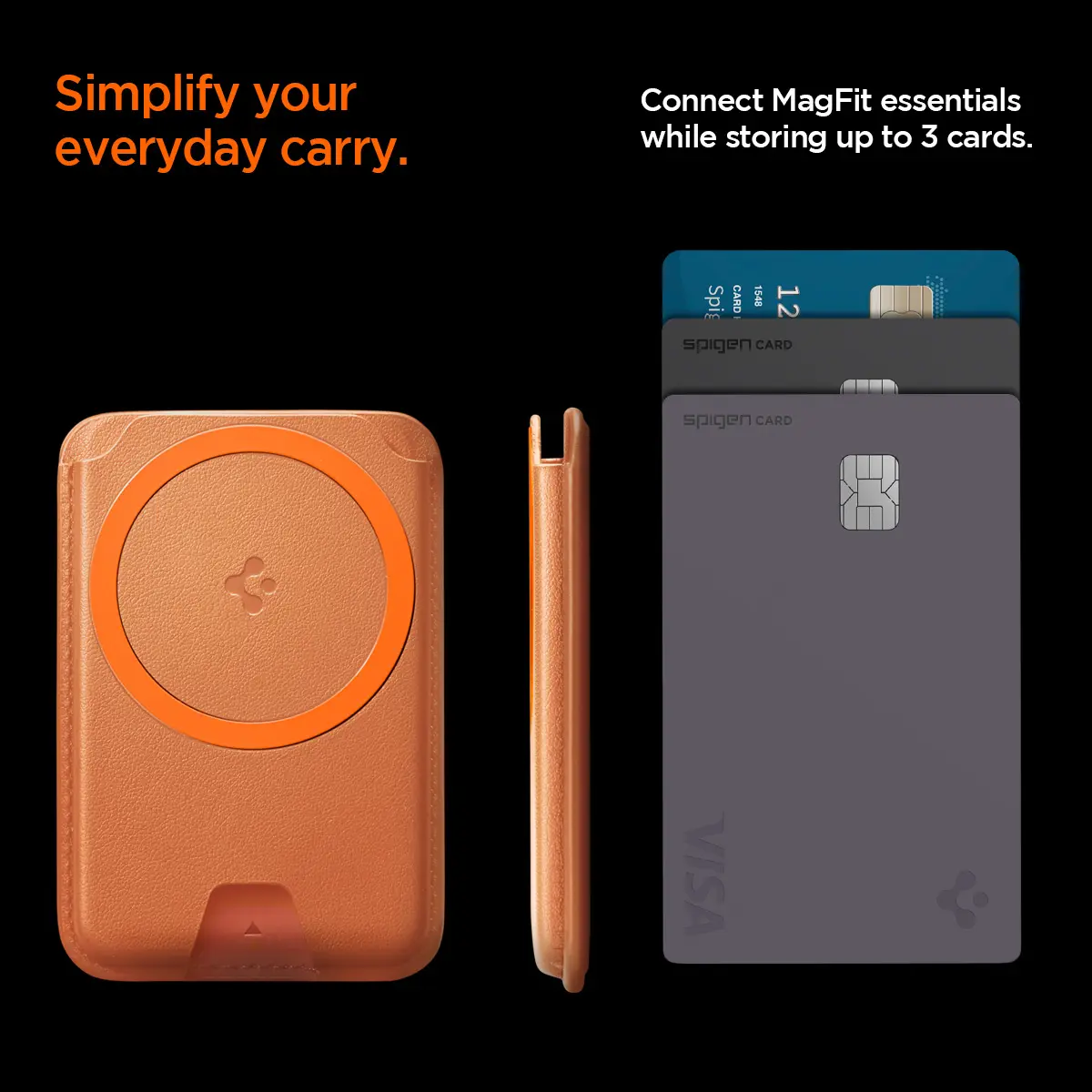Spigen Valentinus MagFit+ MagSafe Kaarthouder voor Pasjes Oranje afbeelding 3