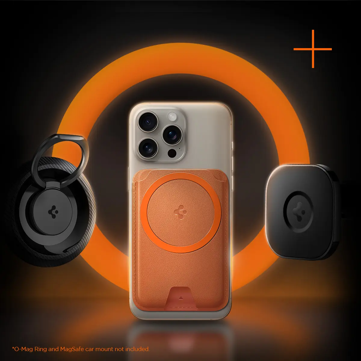 Spigen Valentinus MagFit+ MagSafe Kaarthouder voor Pasjes Oranje afbeelding 2