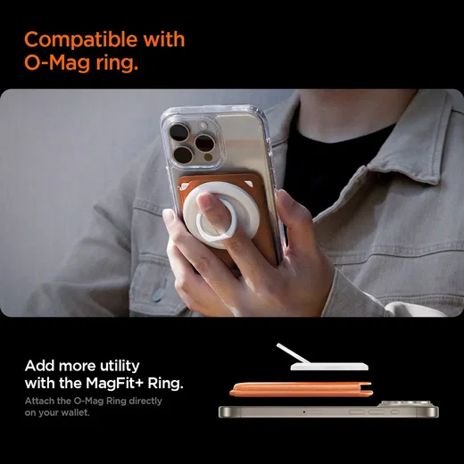 Spigen Valentinus MagFit+ MagSafe Kaarthouder voor Pasjes Oranje afbeelding 5