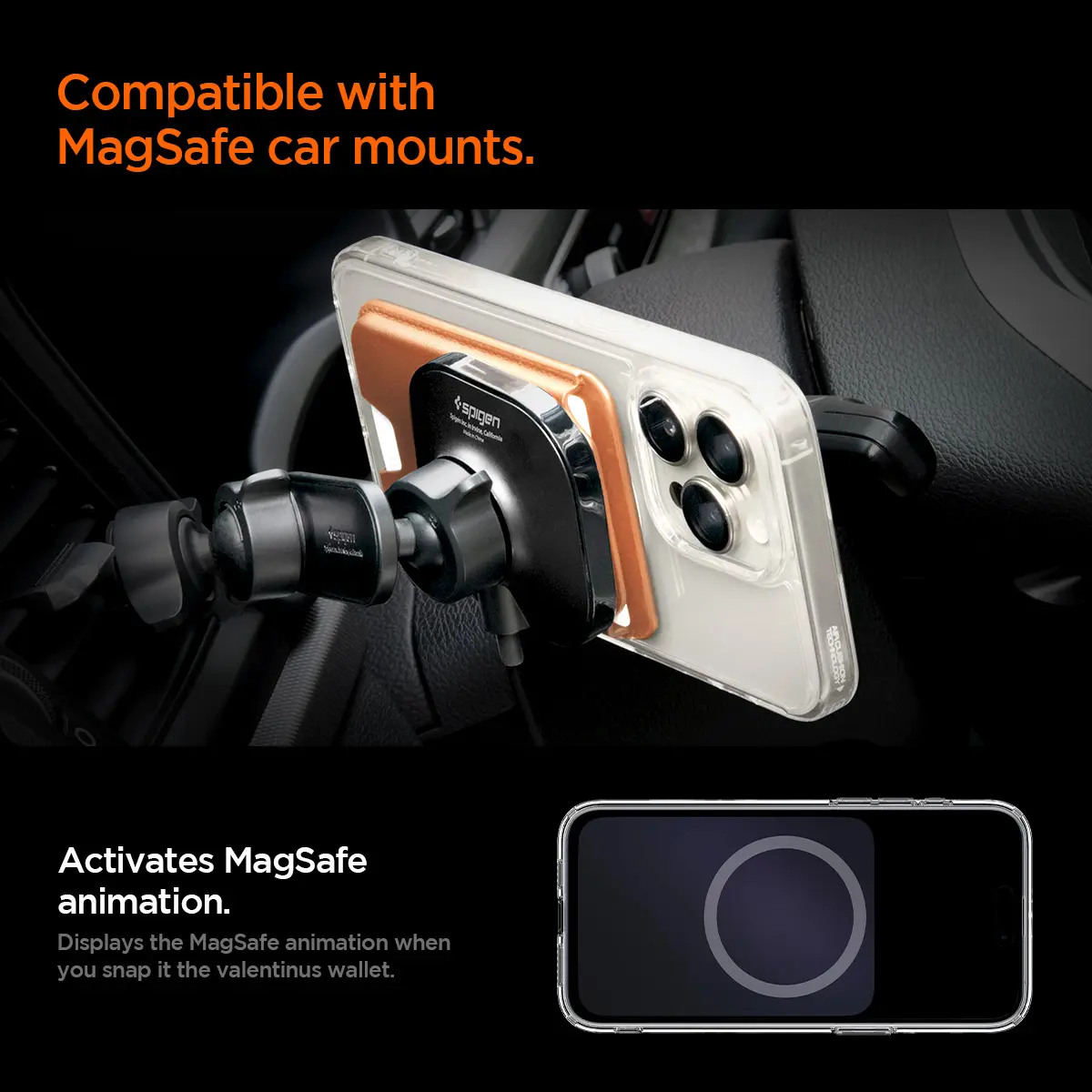 Spigen Valentinus MagFit+ MagSafe Kaarthouder voor Pasjes Oranje afbeelding 4