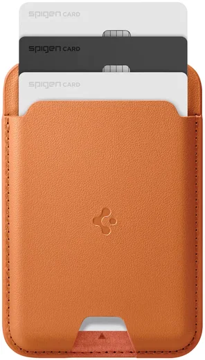Spigen Valentinus Universele Magnetische MagSafe Kaarthouder Drie Pasjes Oranje afbeelding 3