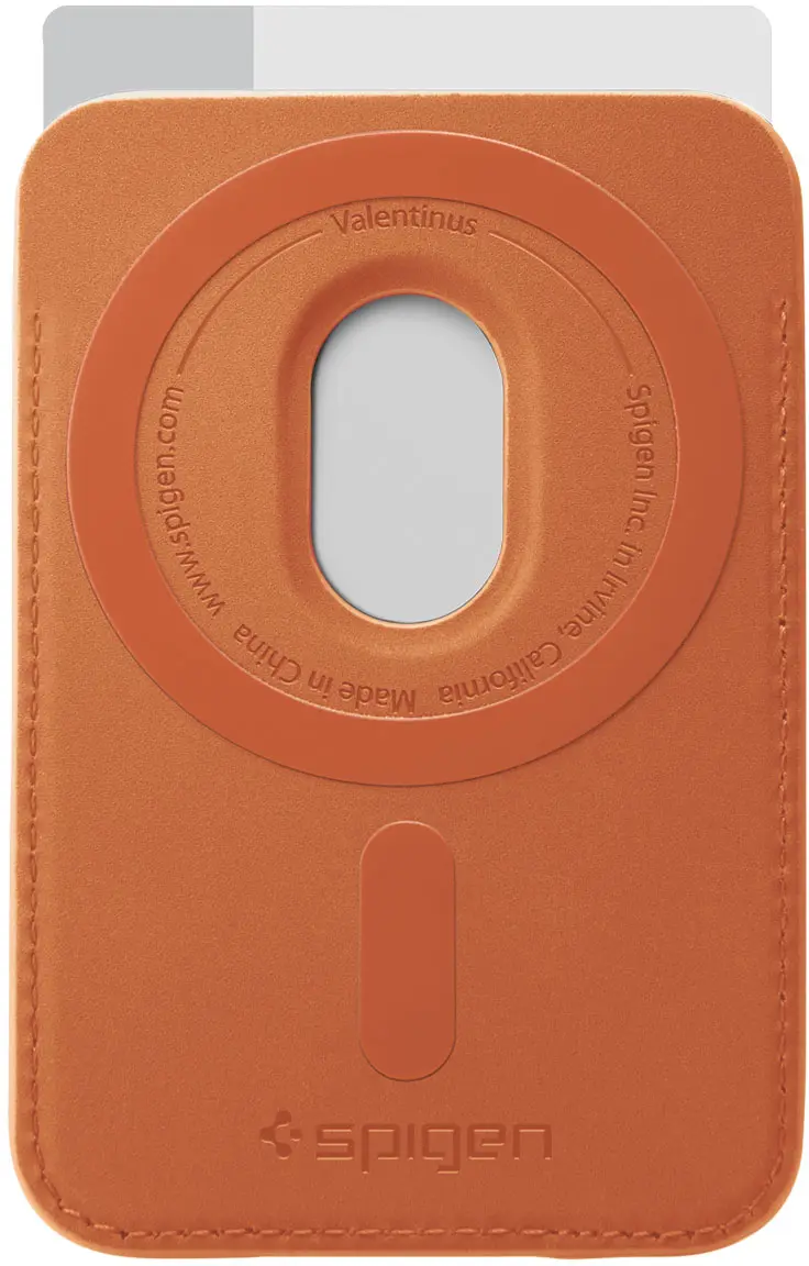 Spigen Valentinus Universele Magnetische MagSafe Kaarthouder Drie Pasjes Oranje afbeelding 2