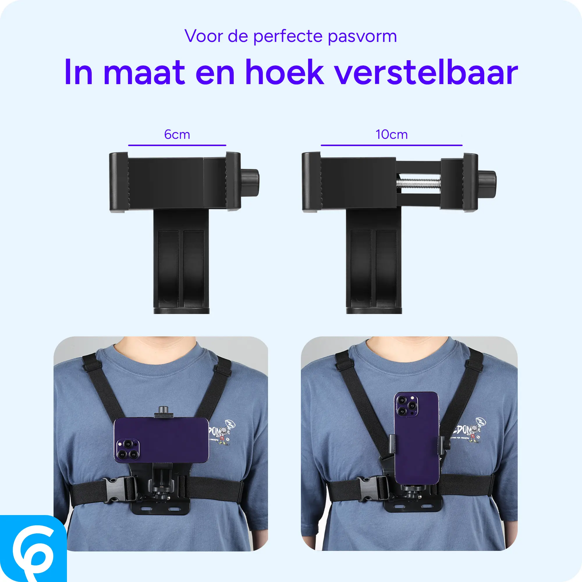 SBG Borstriem En Hoofdband Houder Voor Telefoon En GoPro afbeelding 6