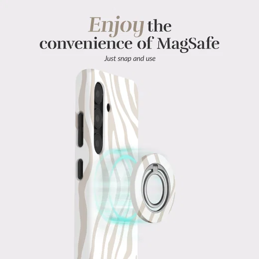 MIO MagSafe / Qi2 Samsung A57 Hoesje Hard Shell Back Cover Sandy Zebra afbeelding 3