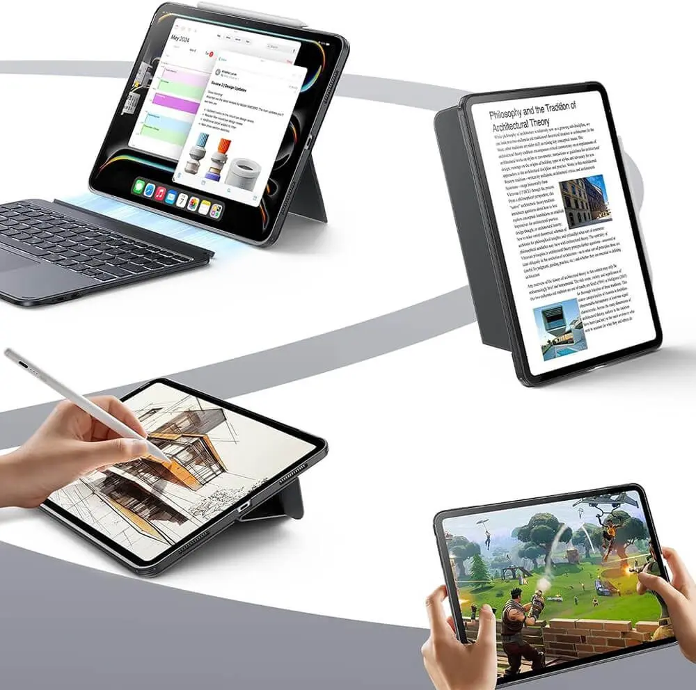 ESR Shift iPad 10.9 (2024) / iPad 11 (2025) Magnetische Toetsenbordhoes Grijs afbeelding 3