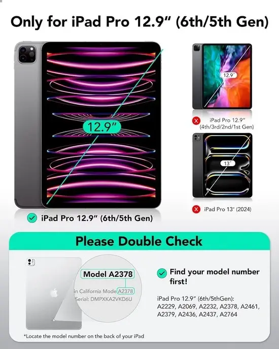 ESR Rebound Hybrid 360 iPad Pro 12.9 2021 / 2022 Hoes Afneembare Cover Wit afbeelding 7