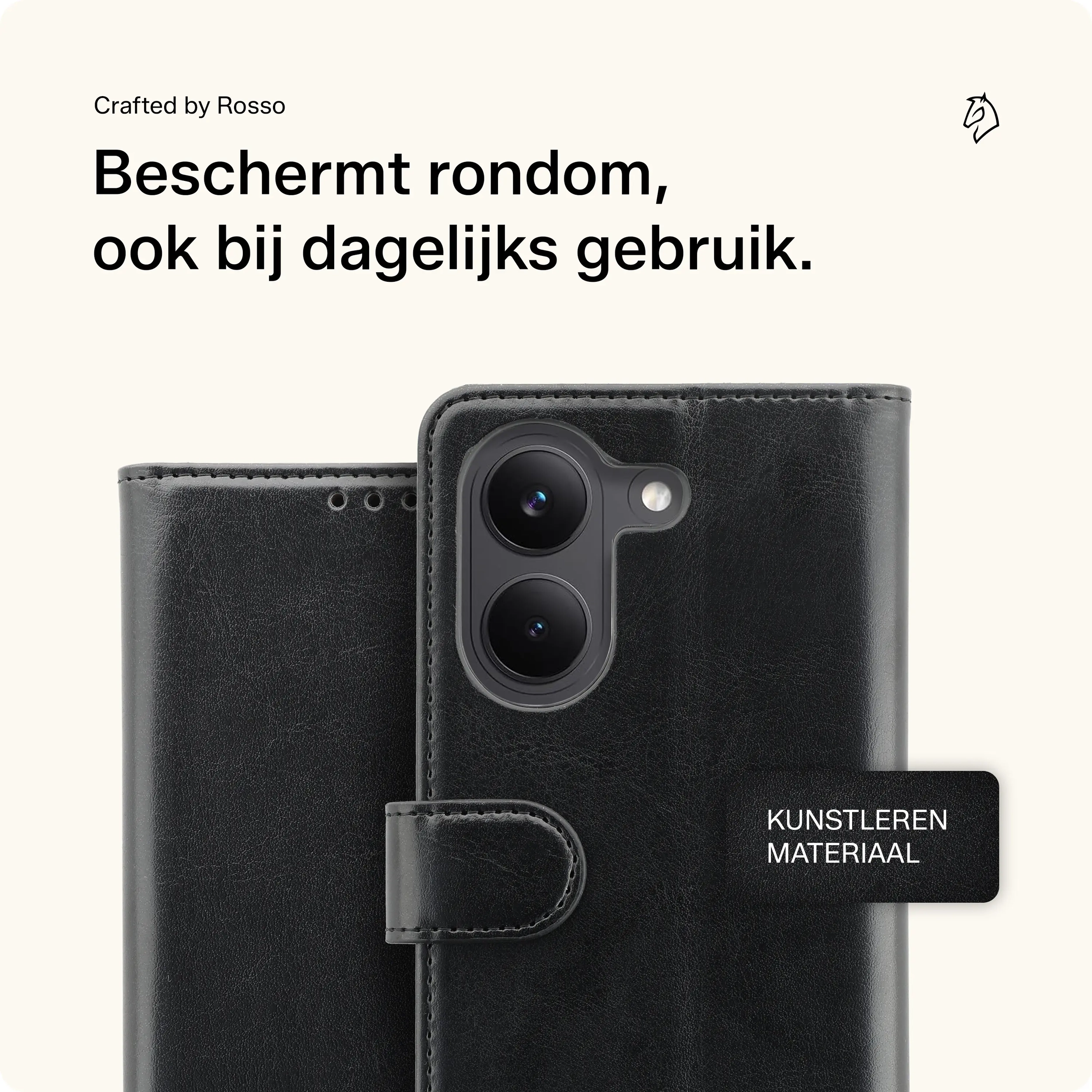 Rosso Element Xiaomi Poco X8 Pro Hoesje Book Case Wallet Zwart afbeelding 3