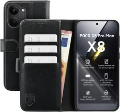 Rosso Element Xiaomi Poco X8 Pro Max Hoesje Book Case Wallet Zwart afbeelding