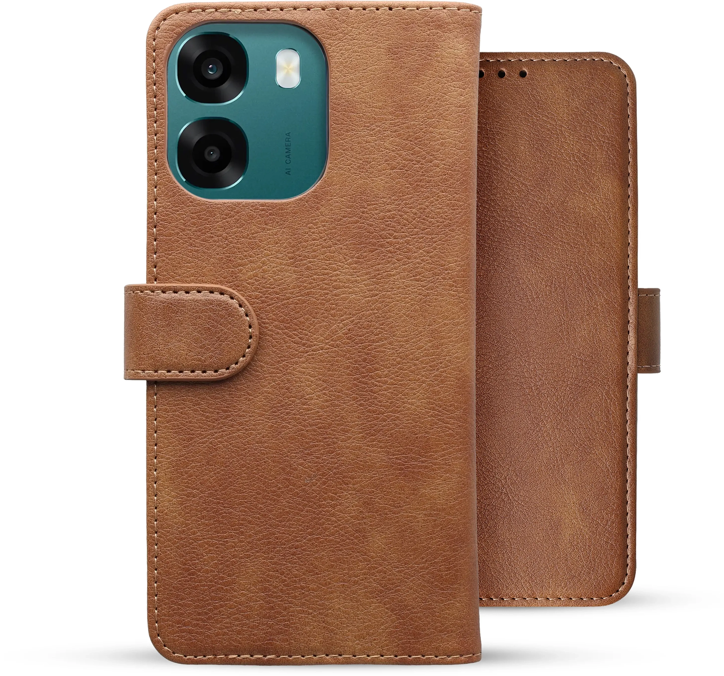 Rosso Element Oppo A6 Hoesje Book Case Wallet Bruin afbeelding 2