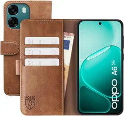 Rosso Element Oppo A6 Hoesje Book Case Wallet Bruin afbeelding