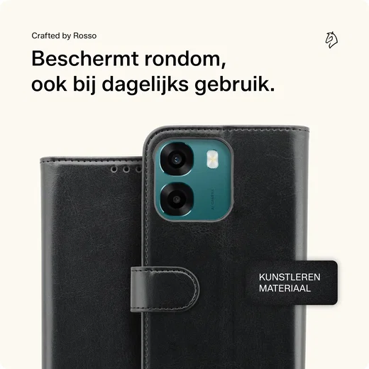 Rosso Element Oppo A6 Hoesje Book Case Wallet Zwart afbeelding 3