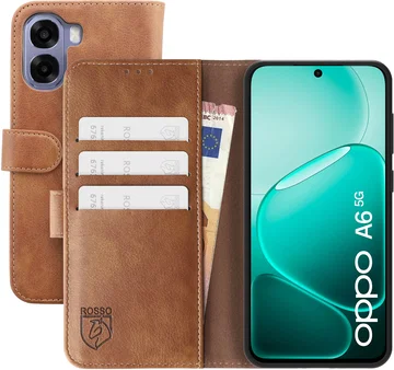 Rosso Element Oppo A6x Hoesje Book Case Wallet Bruin