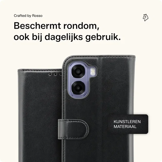 Rosso Element Oppo A6x Hoesje Book Case Wallet Zwart afbeelding 3