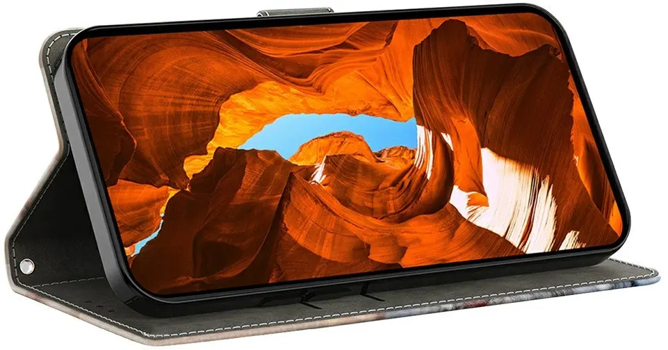 Samsung Galaxy A57 Hoesje Portemonnee Book Case Bloemenveld afbeelding 5
