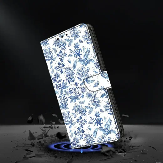 Samsung Galaxy A57 Hoesje Portemonnee Book Case Bloemenveld afbeelding 6