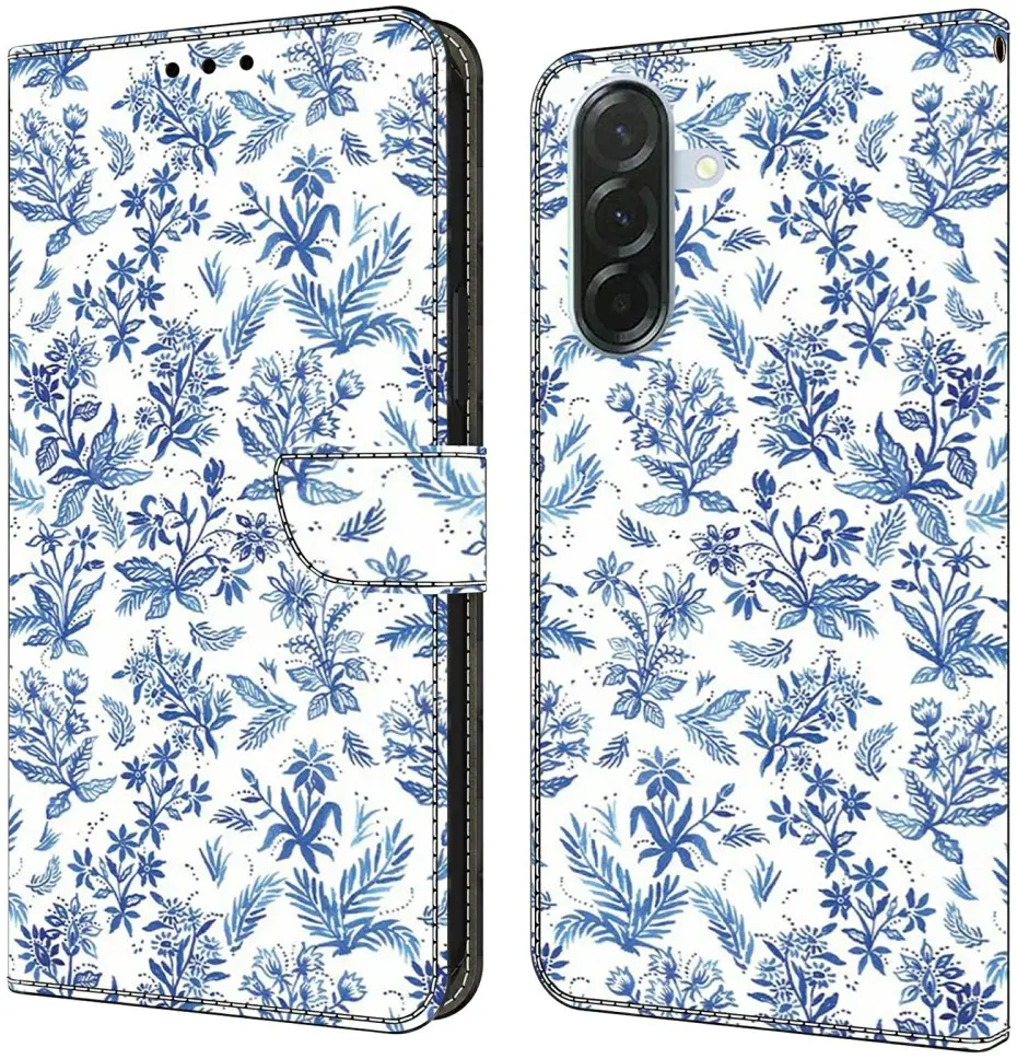 Samsung Galaxy A57 Hoesje Portemonnee Book Case Bloemenveld afbeelding 1